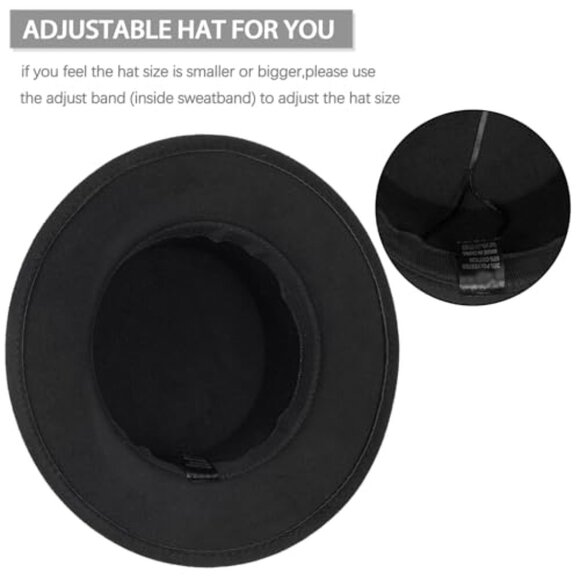 Wide Brim Felt Fedora Hat Classic Retro Elegant Style Unisex Flat Top main image 4